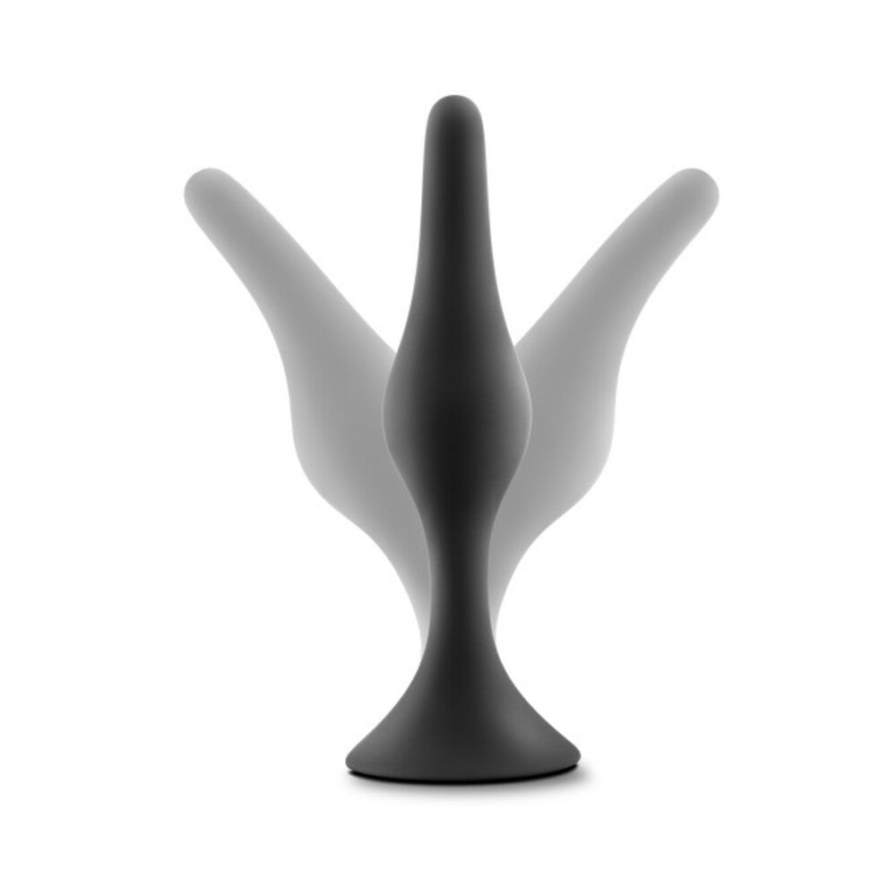 Blush Anal Adventures Platinum Silicone 3-Piece Beginner Plug Kit Black