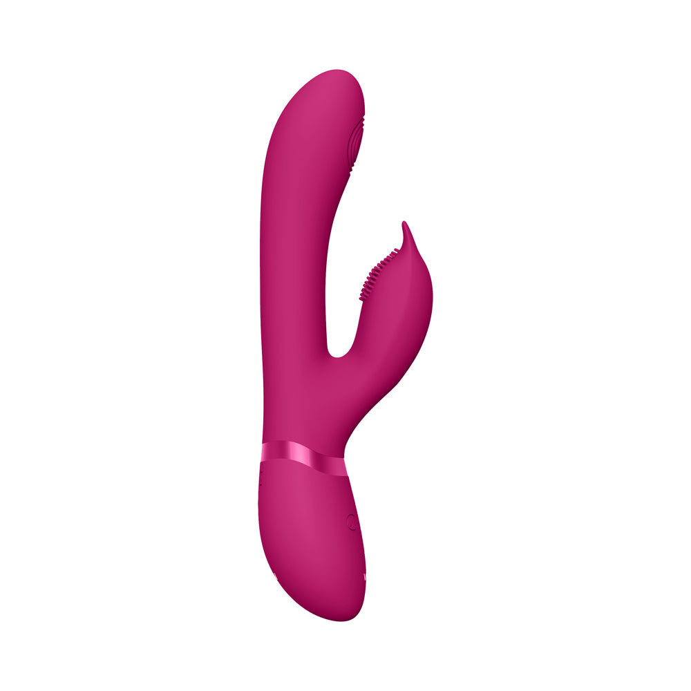 VIVE AIMI Rechargeable Swinging Pulse-Wave Silicone Rabbit Vibrator Pink - Fantasies Boutique
