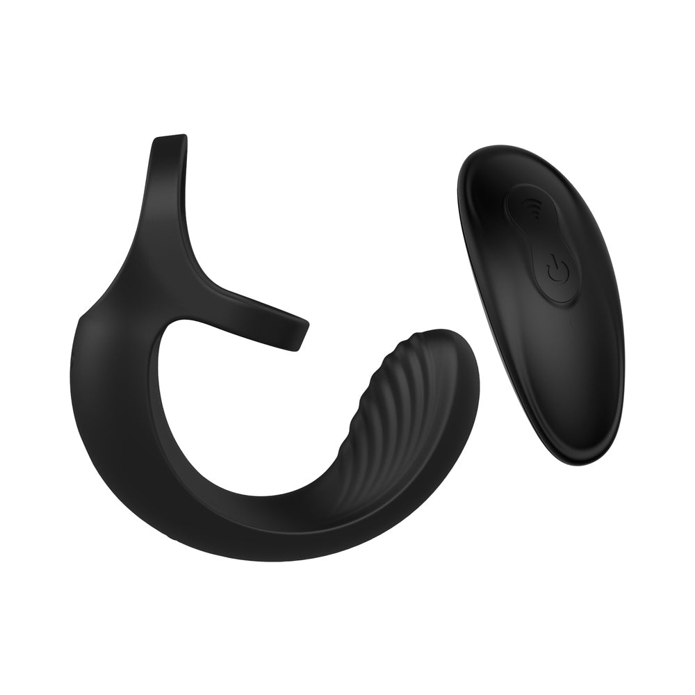 Zero Tolerance Vibrating Ball Cradle Rechargeable Remote-Controlled Silicone Cockring Black - Fantasies Boutique