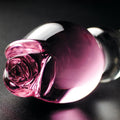 Icicles No. 12 Glass Massager with Rose Head Pink/Clear - Fantasies Boutique