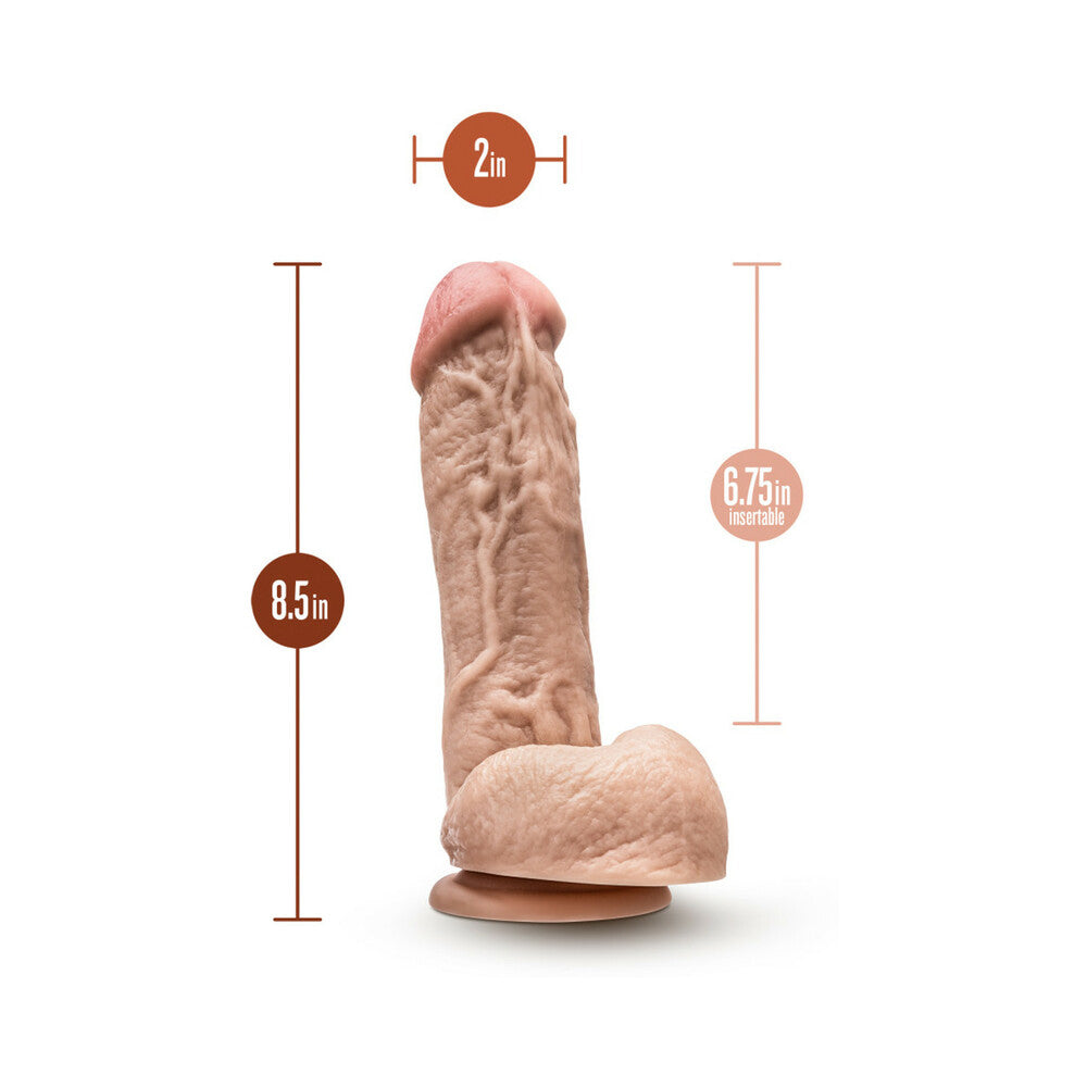 Hung Rider Trigger Realistic 8.5 in. Dildo with Balls Beige - Fantasies Boutique