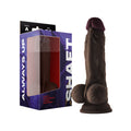 Shaft Model A: 7.5 in. Dual Density Silicone Dildo with Balls Mahogany - Fantasies Boutique