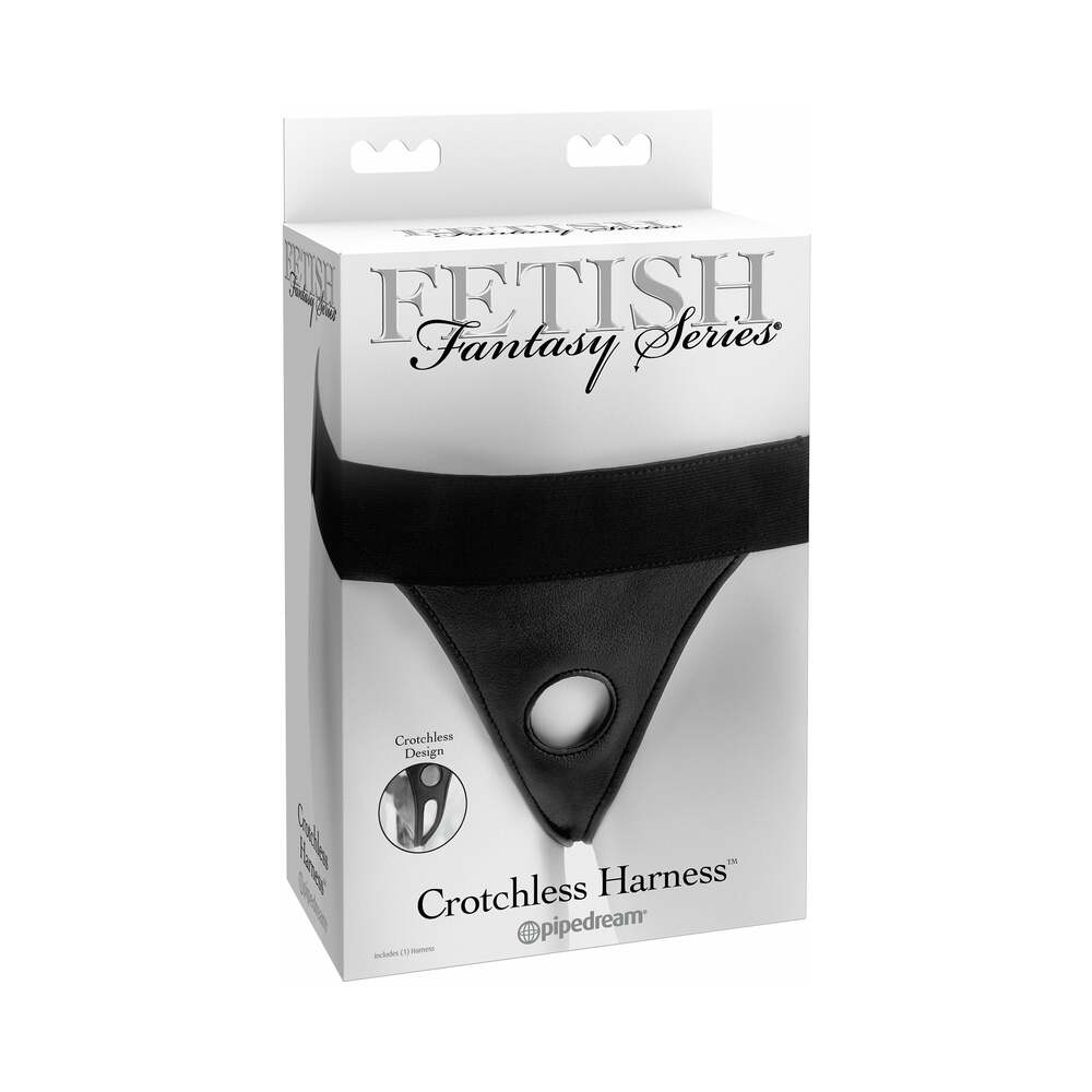 Fetish Fantasy Series Velcro Crotchless Harness Black - Fantasies Boutique