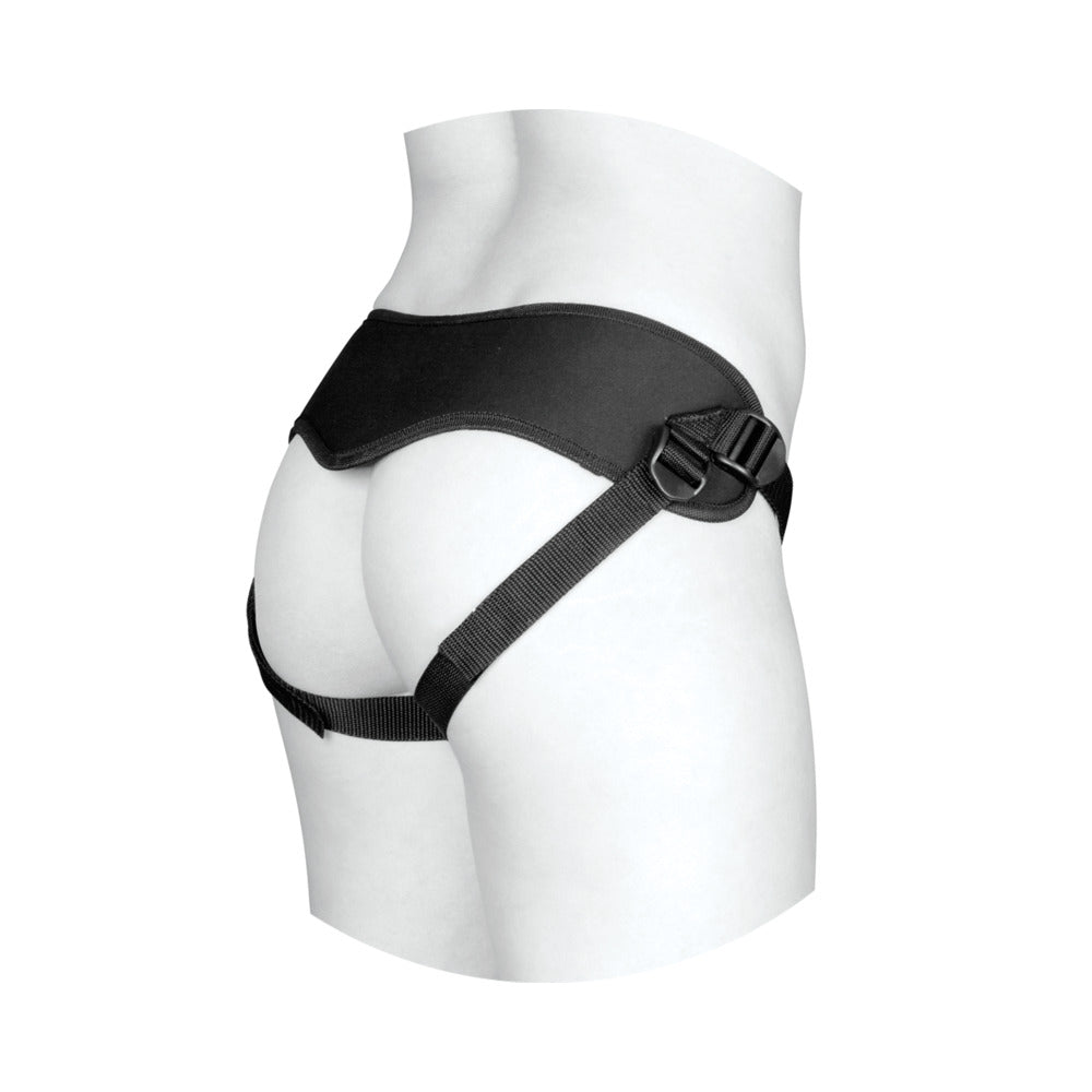 Vac-U-Lock Supreme Harness With Vibrating Plug Black - Fantasies Boutique