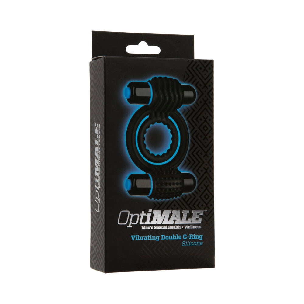 OptiMALE  Vibrating Double C-Ring Black - Fantasies Boutique