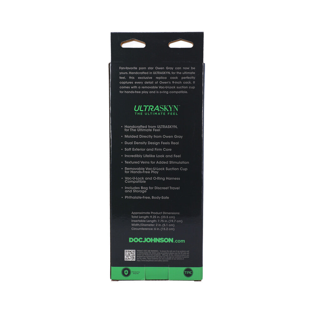 Signature Cocks Owen Gray 9 in. ULTRASKYN Dildo with Vac-U-Lock Suction Cup - Fantasies Boutique