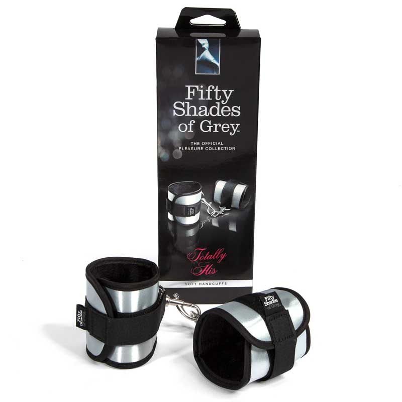 Fifty Shades of Grey Totally His Soft Velcro Handcuffs Silver - Fantasies Boutique