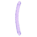 RealRock Crystal Clear Double Dong 18 in. Dual-Ended Dildo Purple