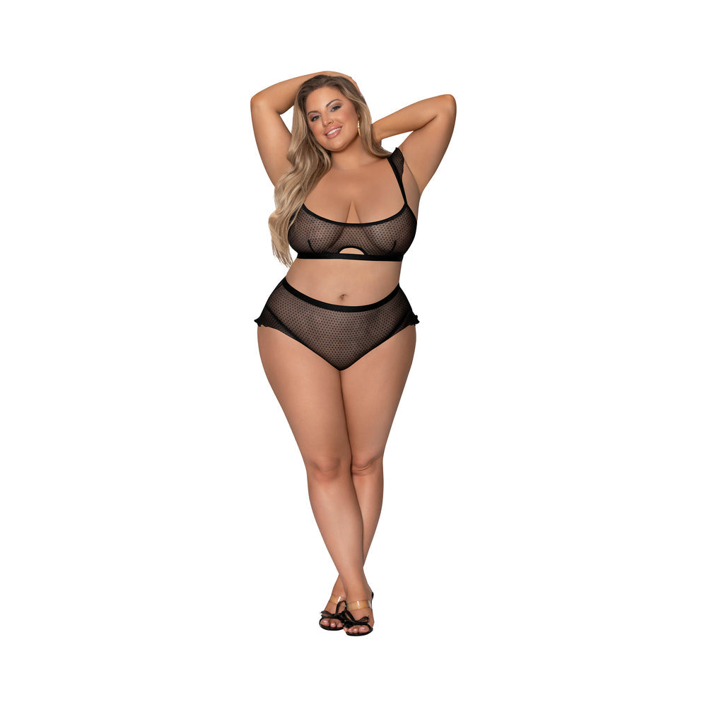 Magic Silk Girl Next Door Bralette & Panty Black Queen Size - Fantasies Boutique