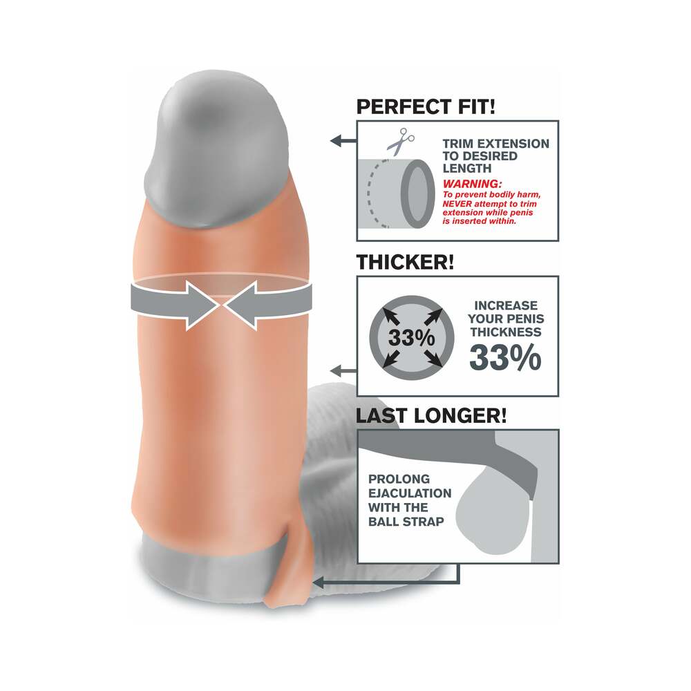 Fantasy X-tensions 7 in. Real Feel Enhancer XL Open-Ended Sling Beige - Fantasies Boutique
