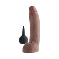 King Cock 9 in. Squirting Cock With Balls Realistic Dildo Brown - Fantasies Boutique