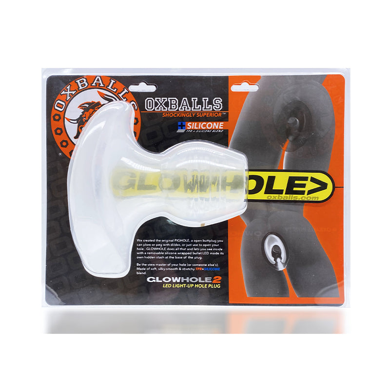 Oxballs Glowhole-1 Buttplug with LED Insert Small Clear Frost - Fantasies Boutique