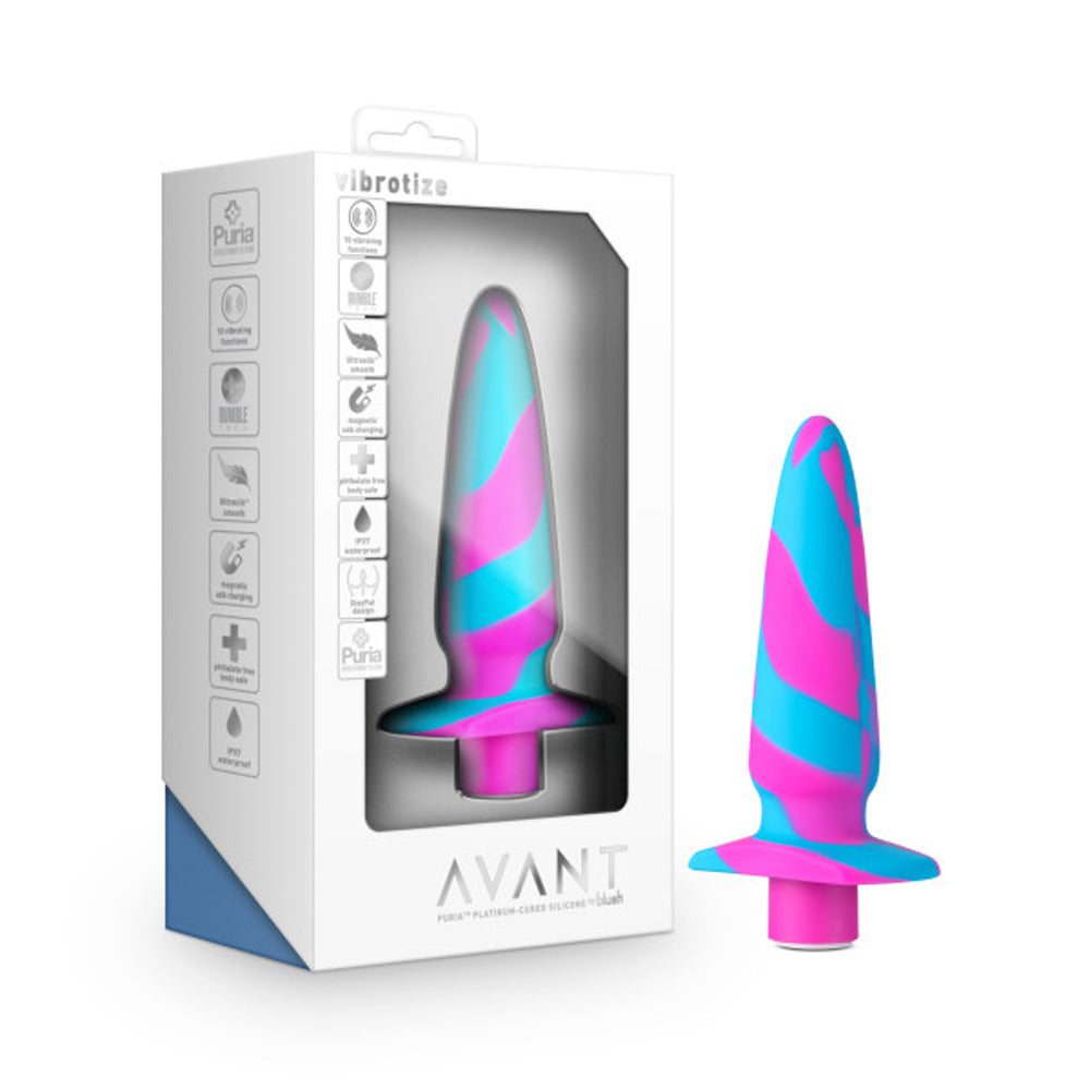 Blush Avant Vibrotize Vibrating Silicone Anal Plug Fuchsia - Fantasies Boutique