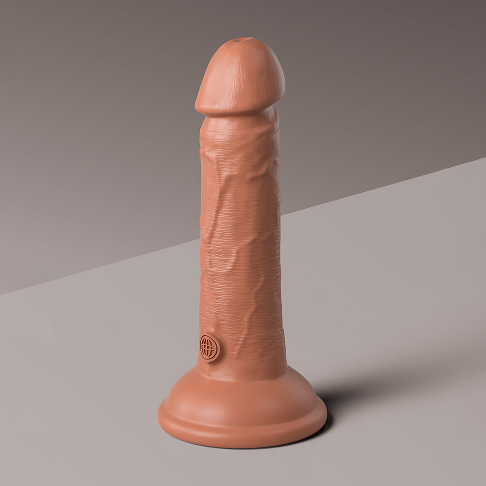 King Cock Elite 7 in. Dual Density Silicone Cock Realistic Dildo With Suction Cup Tan - Fantasies Boutique