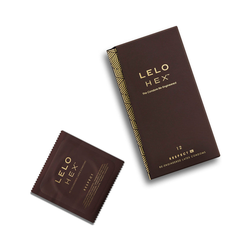 LELO HEX Respect XL Lubricated Latex Condoms 12-Pack - Fantasies Boutique