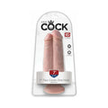 King Cock 7 in. Two Cocks One Hole Dual Dildo With Suction Cup Beige - Fantasies Boutique