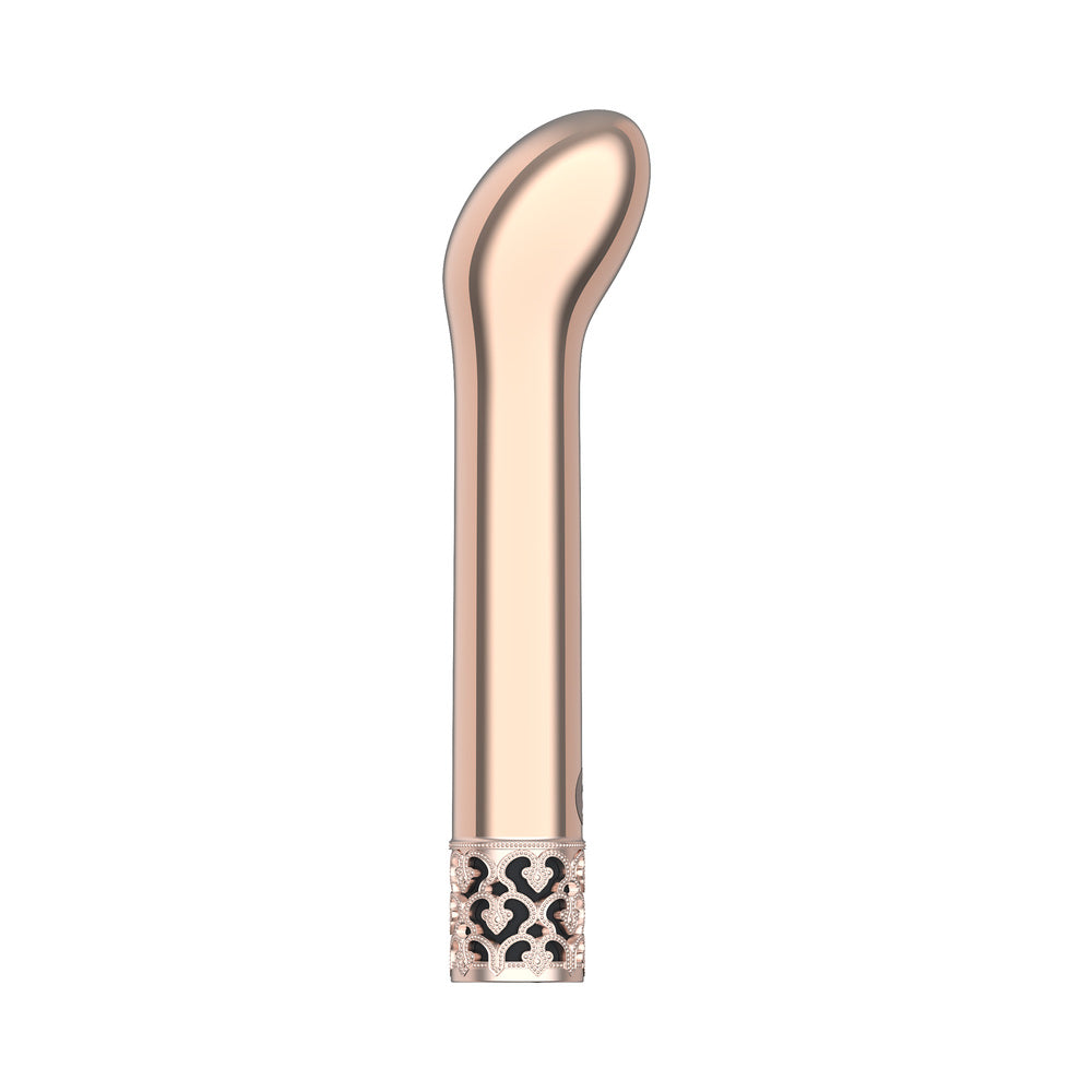 Shots Royal Gems Jewel Rechargeable Curved ABS Bullet Vibrator Rose Gold - Fantasies Boutique