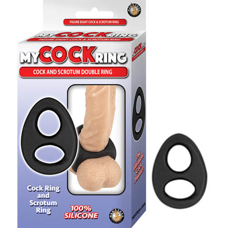 My Cockring Cock And Scrotum Double Ring Black - Fantasies Boutique