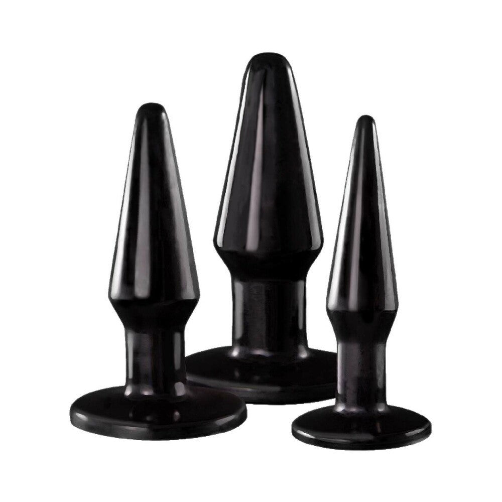 Ass-Sation Anal Training Butt Plug Kit #2 Black - Fantasies Boutique
