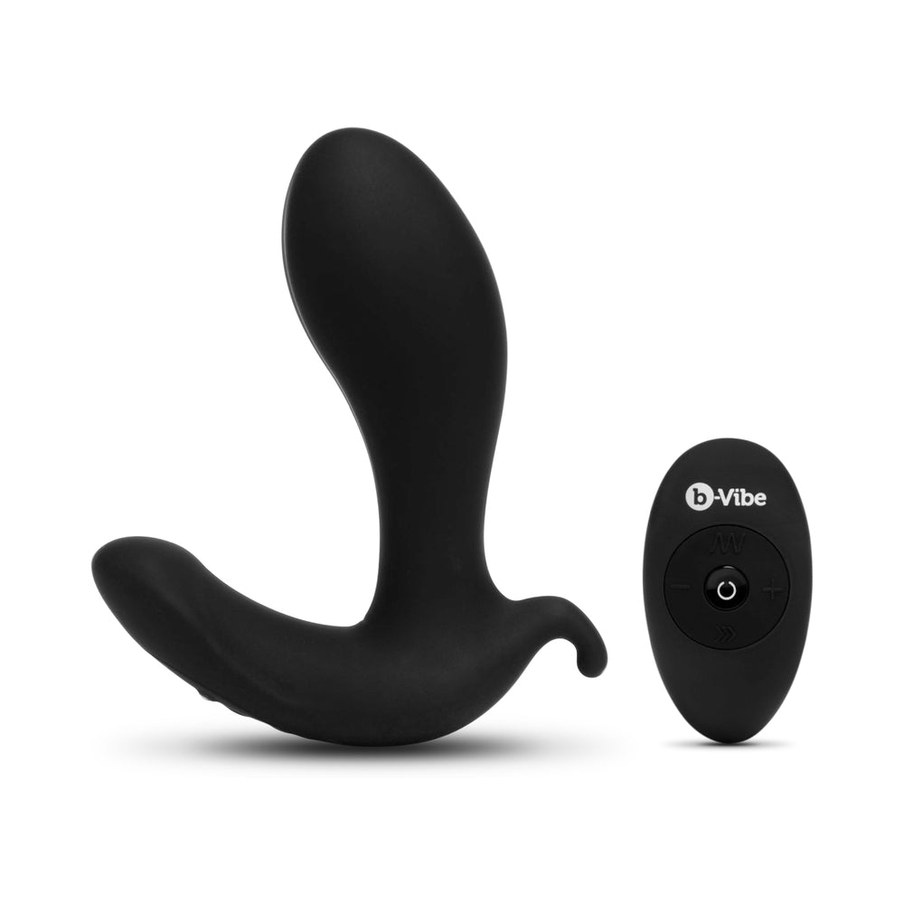 b-Vibe Expand Expanding and Vibrating Remote Control Plug Black - Fantasies Boutique