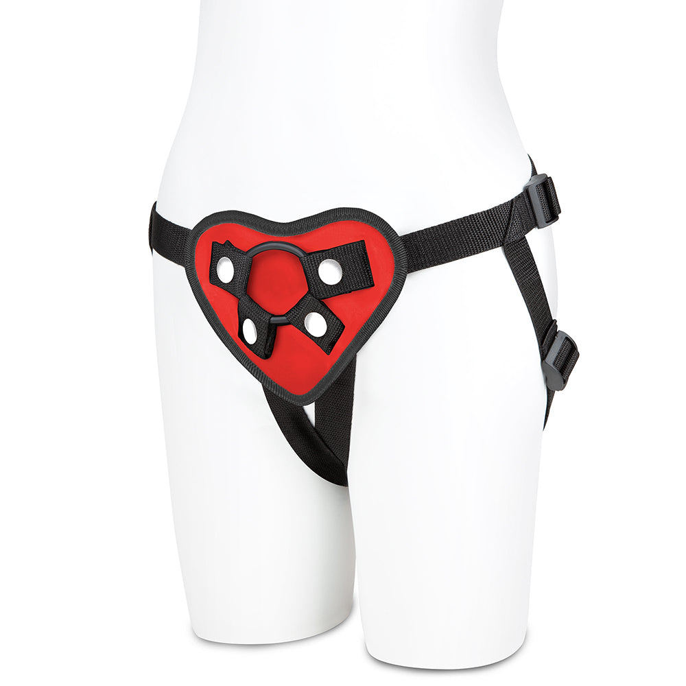 Lux Fetish Red Heart Strap-On Harness - Fantasies Boutique