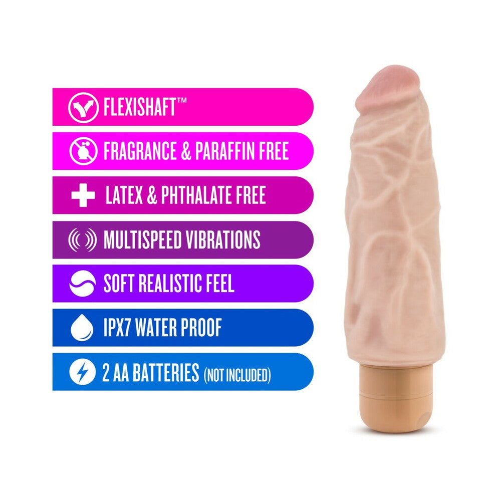 Dr. Skin Vibe 9 Realistic 7.5 in. Vibrating Dildo Beige - Fantasies Boutique