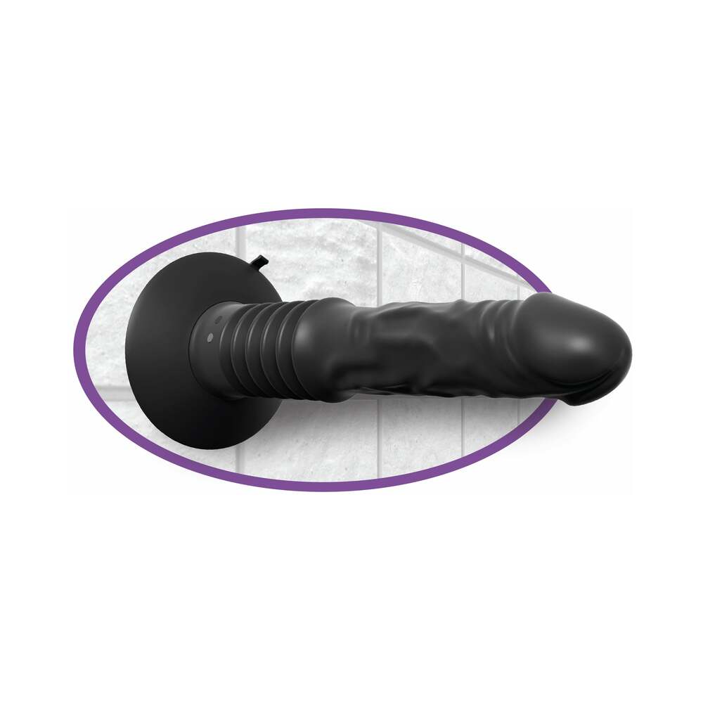 Anal Fantasy Elite Vibrating Ass Fucker 12 in. Thrusting Dildo With Suction Cup Black - Fantasies Boutique
