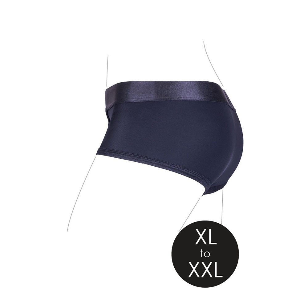 Ouch! Vibrating Strap-on Brief Black XL/2XL - Fantasies Boutique