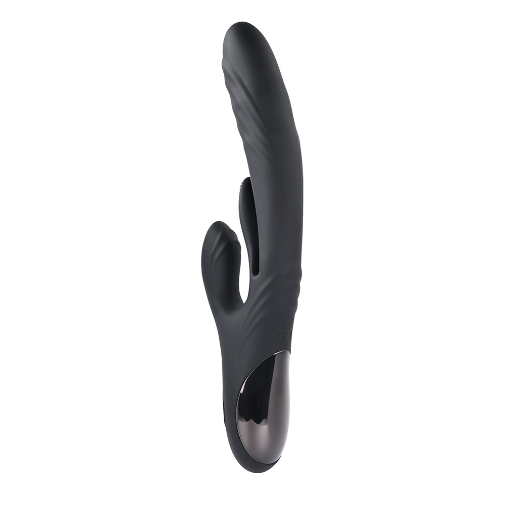 Playboy Rapid Rabbit Rechargeable Silicone Dual Stimulation Vibrator Black - Fantasies Boutique