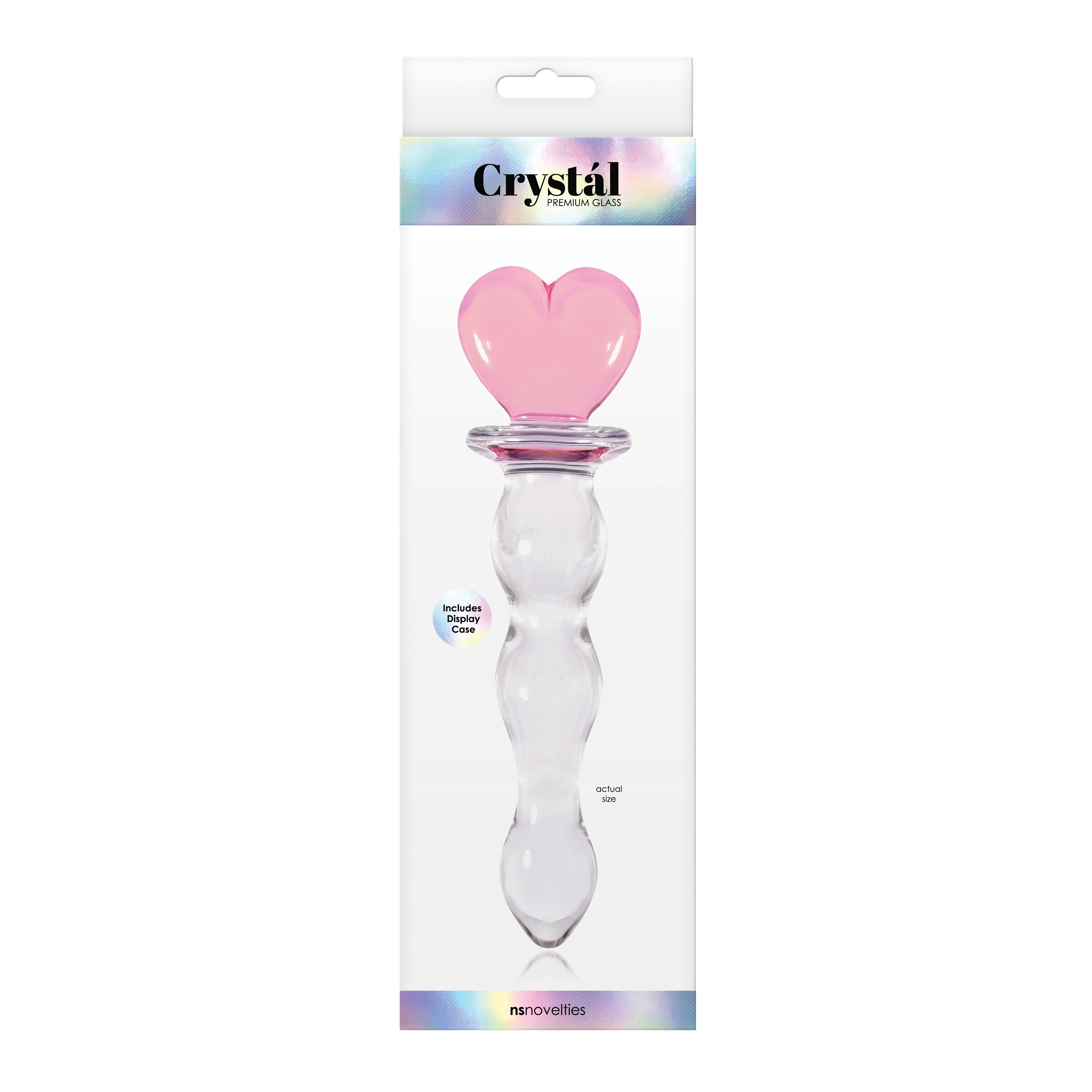 Crystal Heart of Glass 6 in. Glass Dildo Pink/Clear - Fantasies Boutique