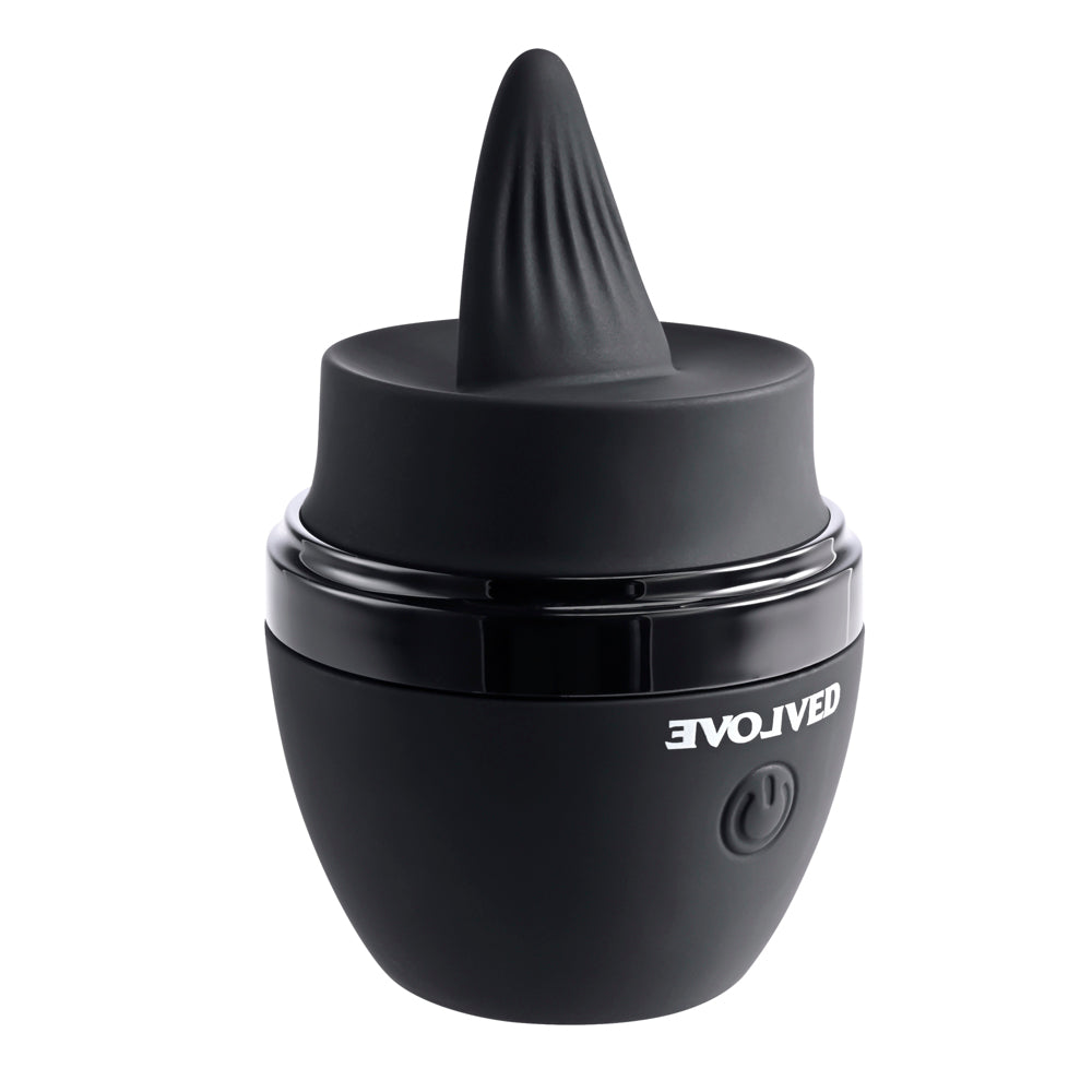 Evolved Tongue Tied Rechargeable Flicking Silicone Tongue Vibrator Black - Fantasies Boutique