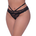 Magic Silk Ooh La Lace Peek-a-Boo Cheeky Panty Black Queen Size - Fantasies Boutique