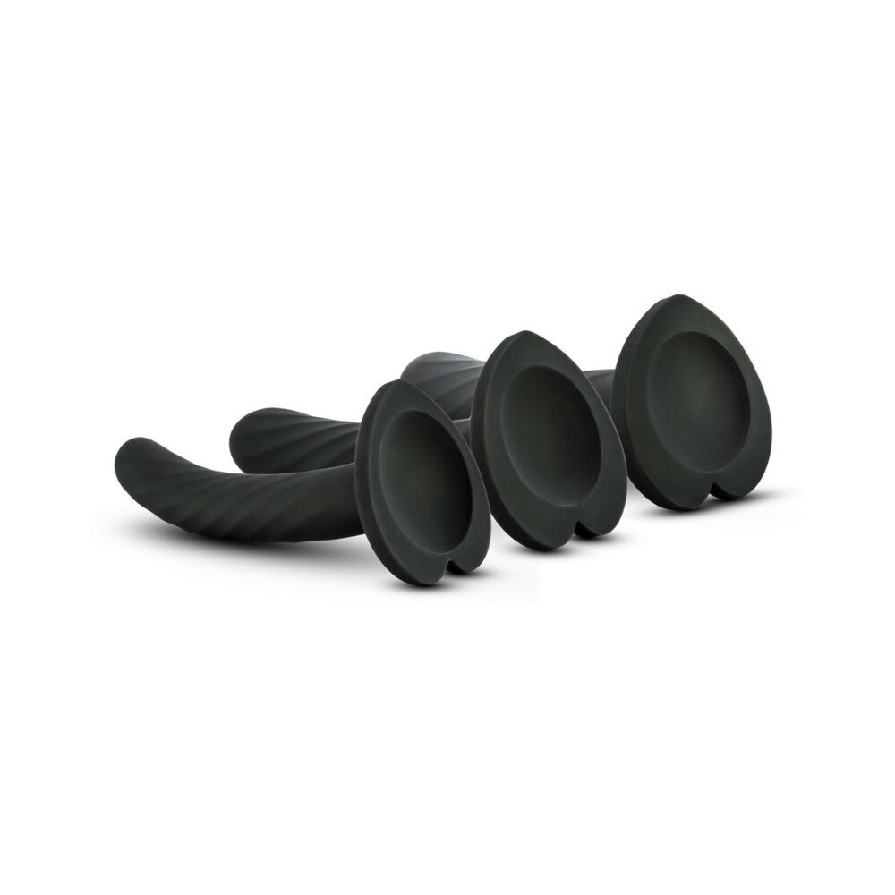 Temptasia Twist Kit 3-Piece Silicone Dildo Set Black - Fantasies Boutique