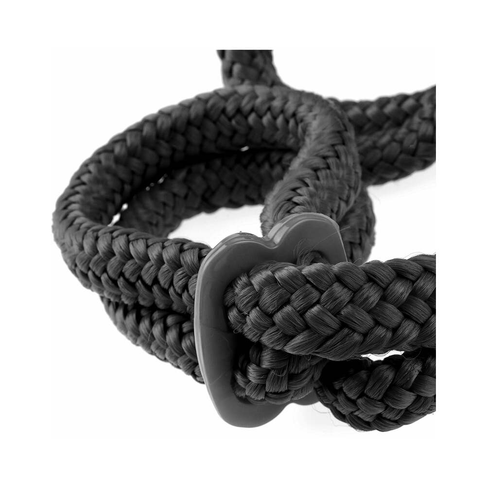 Fetish Fantasy Series Silk Rope Love Cuffs Black - Fantasies Boutique