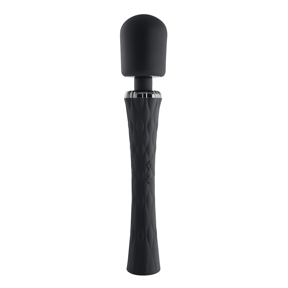 Playboy Royal Rechargeable Silicone Wand Vibrator Black - Fantasies Boutique