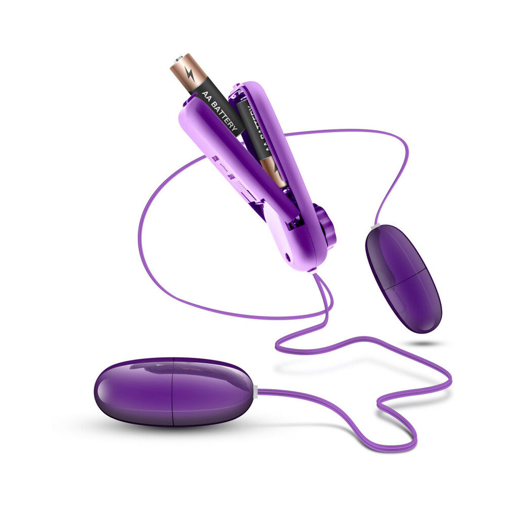 B Yours Double Pop Eggs Remote-Controlled Dual Bullet Vibrator Plum - Fantasies Boutique