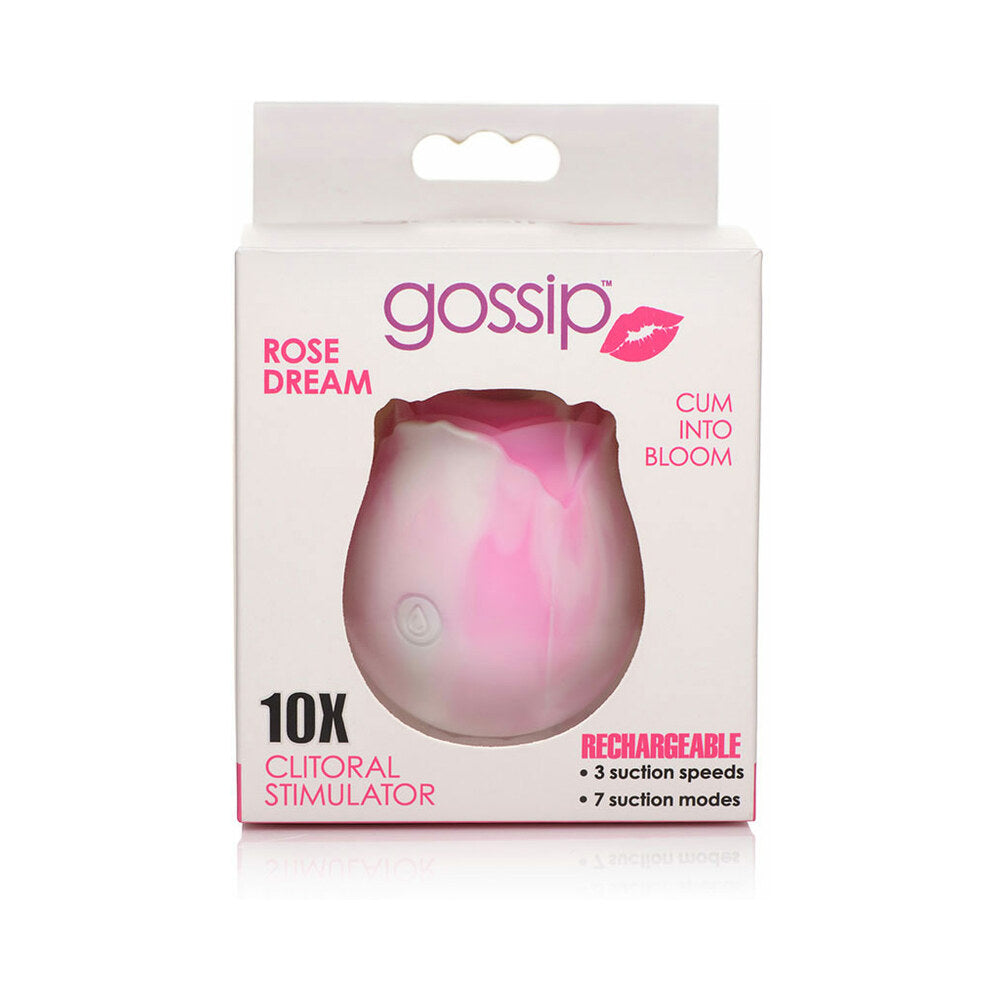Curve Toys Gossip Cum Into Bloom Rechargeable Silicone Clitoral Stimulator Rose Dream Swirl - Fantasies Boutique