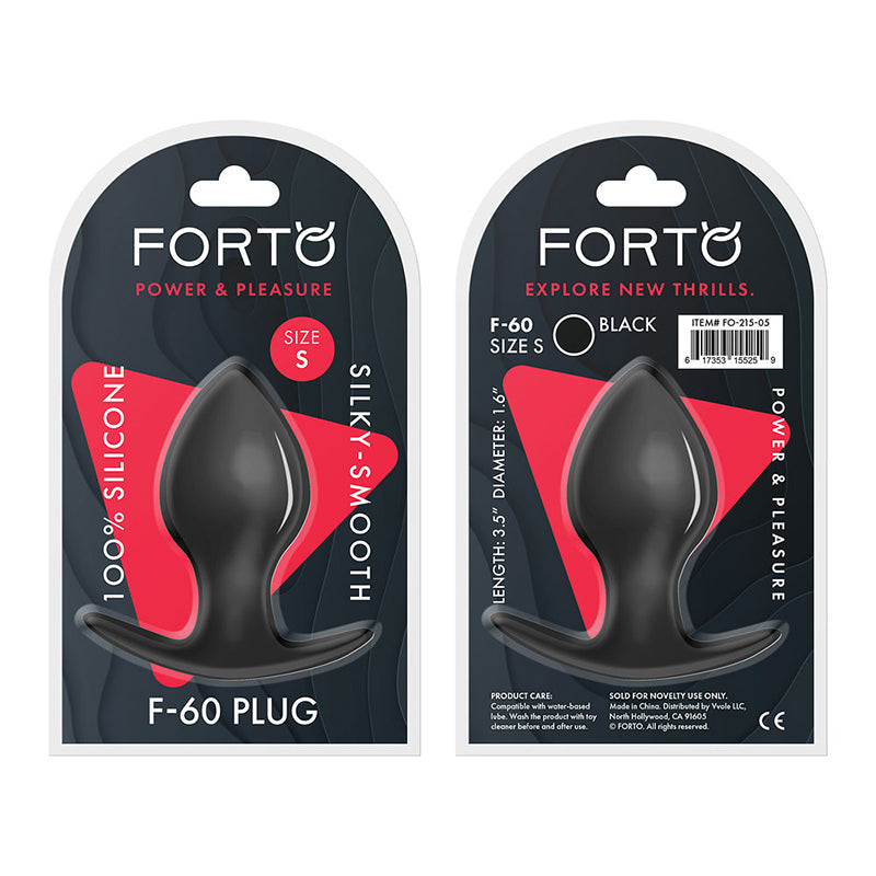 Forto F-60 Spade Silicone Anal Plug Small Black - Fantasies Boutique