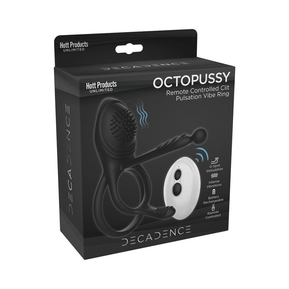 Decadence Octopussy Cock Ring/Clit/Anal Stimulator With Tentacles Remote Control - Fantasies Boutique