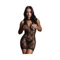 Shots Le Desir High Neck Lace Mini Dress Black O/S - Fantasies Boutique
