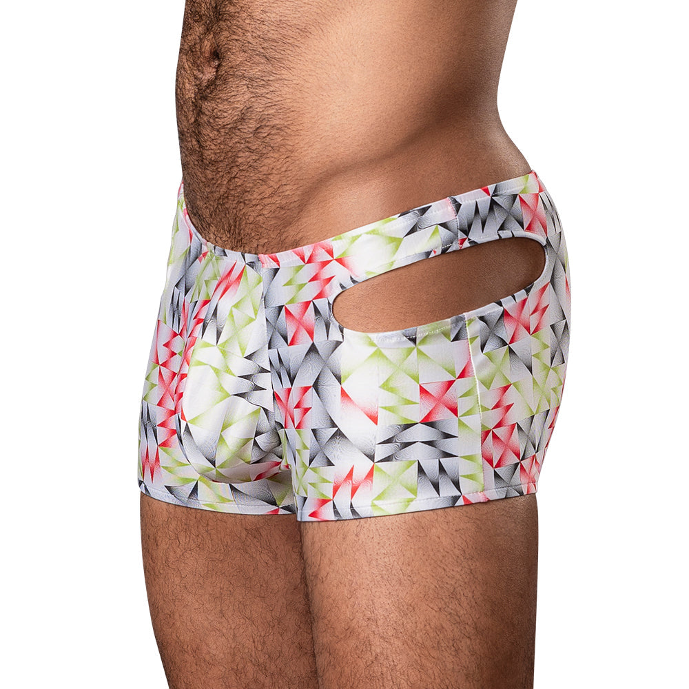 Male Power Cut It Out! Cutout Mini Short Red/Black XL