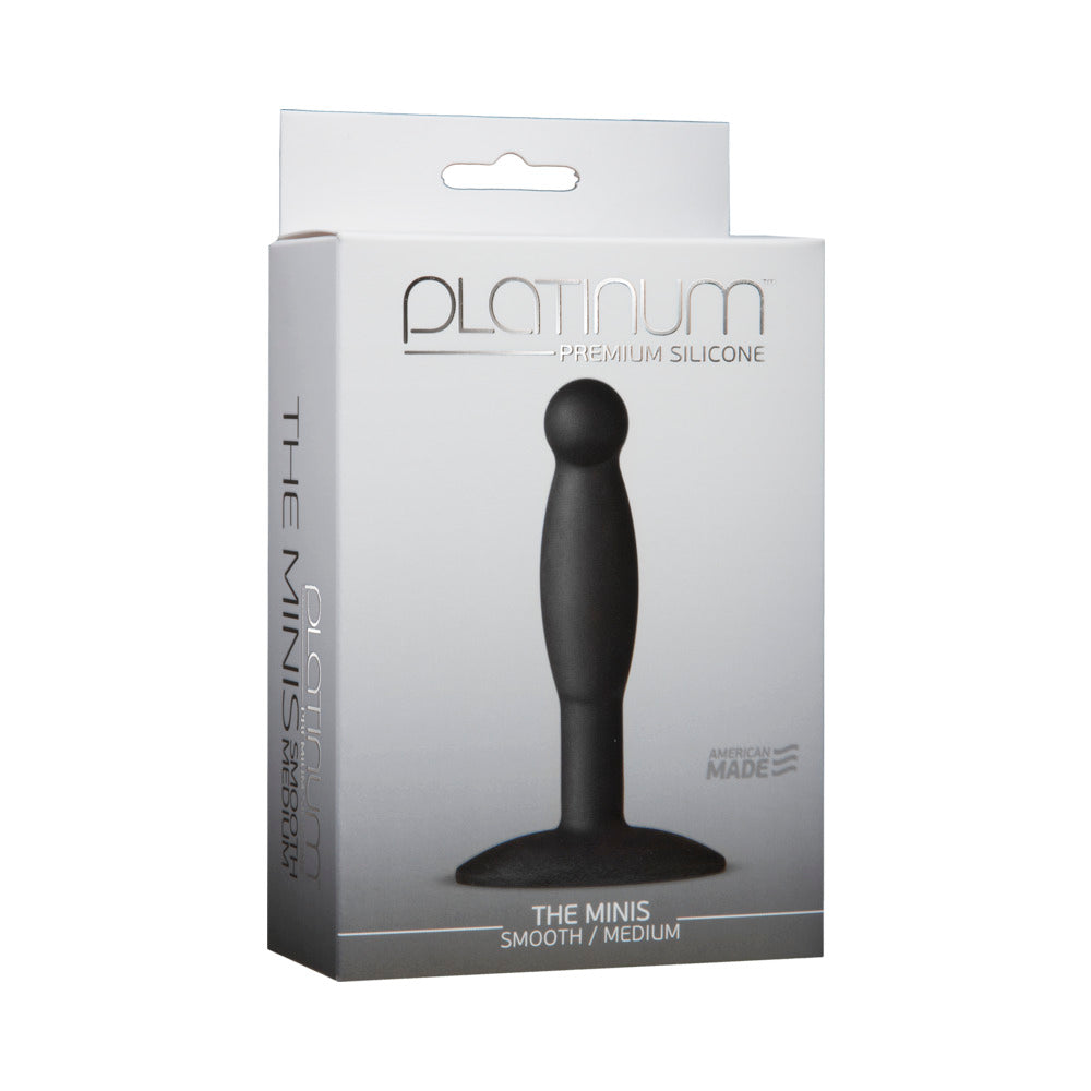 Platinum Premium Silicone - The Minis - Smooth - Medium Black - Fantasies Boutique