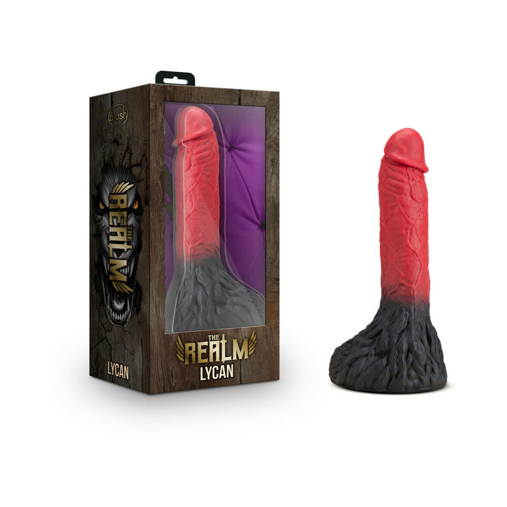 The Realm Lycan 10.5 in. Silicone Lock On Fantasy Werewolf Dildo Red - Fantasies Boutique