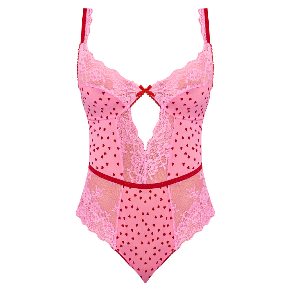 Magic Silk Tickled Pink Balconette Teddy Pink S/M - Fantasies Boutique