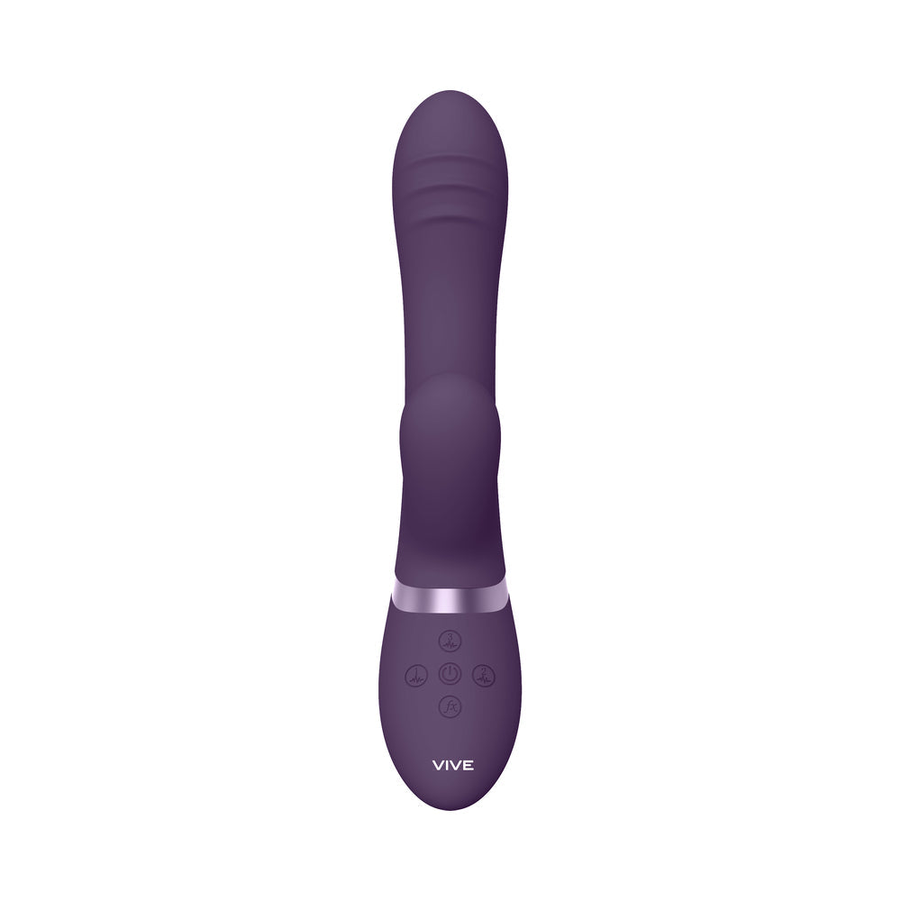 VIVE TANI Rechargeable Finger Motion With Pulse-Wave & Vibrating Silicone Dual Stimulator Purple - Fantasies Boutique