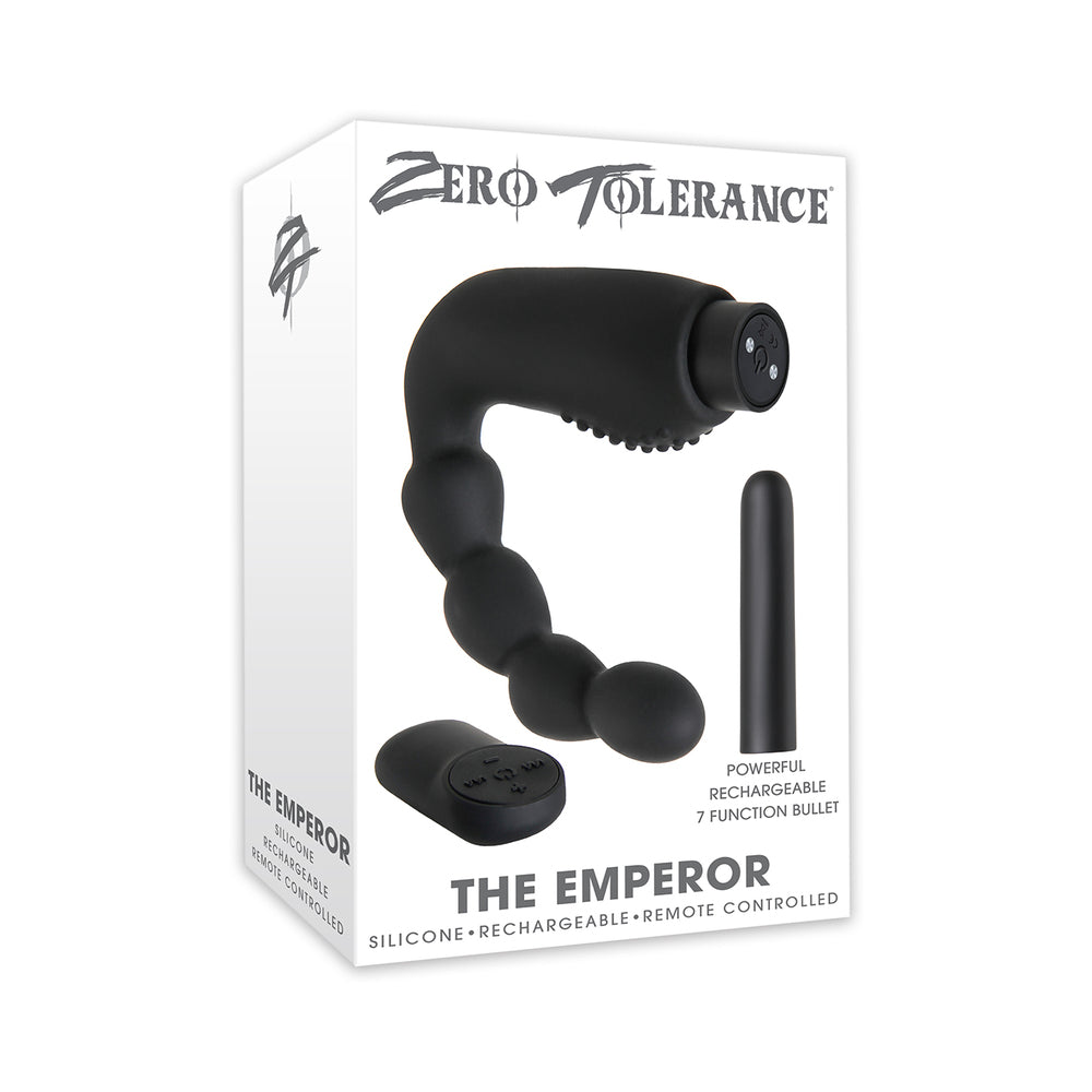 Zero Tolerance The Emperor Vibrating Silicone Prostate Massager Black - Fantasies Boutique