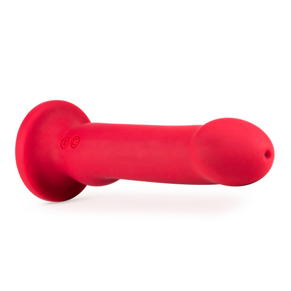 Impressions Las Vegas Rechargeable Silicone 8.25 in. Vibrating Dildo Crimson - Fantasies Boutique