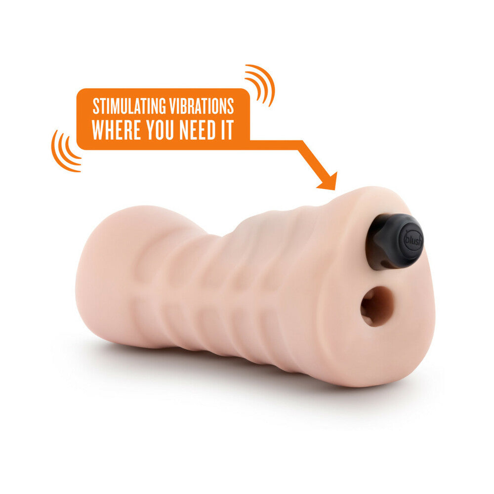 M for Men Ashley Vagina Stroker with Bullet Vibrator Beige - Fantasies Boutique
