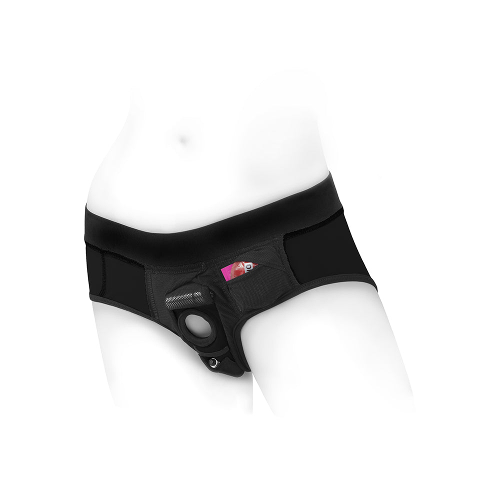 SpareParts Tomboi Nylon Briefs Harness Black Size XS - Fantasies Boutique