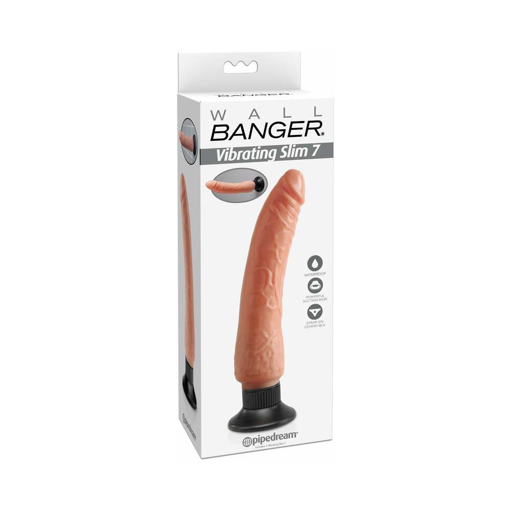 Waterproof Wall Bangers Realistic Vibrator With Suction Cup Beige - Fantasies Boutique